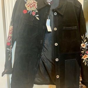 Johnny Was Suede Krysha shirt jacket